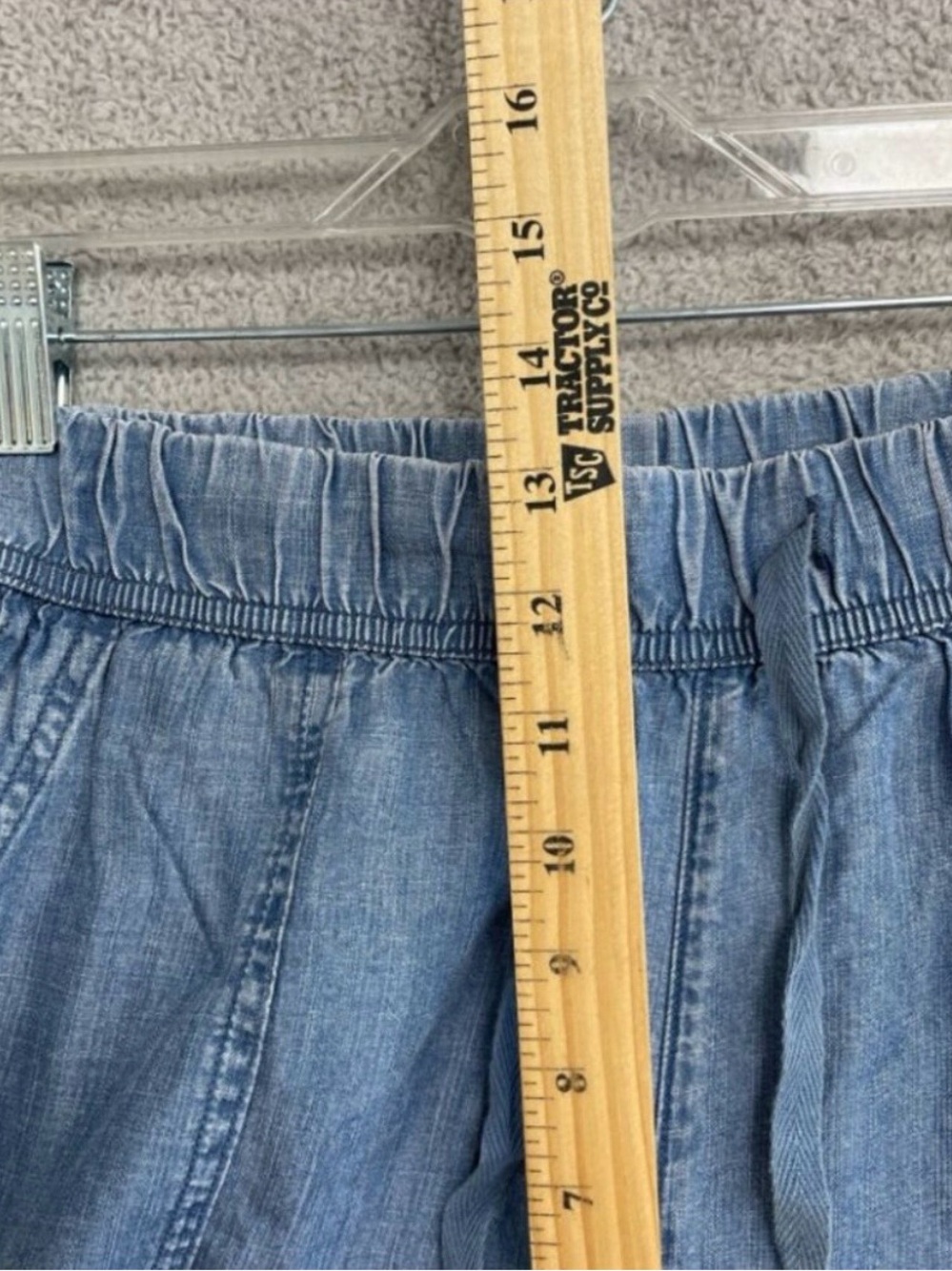 NWOT Womens Splendid Chambray Blue Wide-Leg Cropped Capris XL Costco - Picture 4 of 8